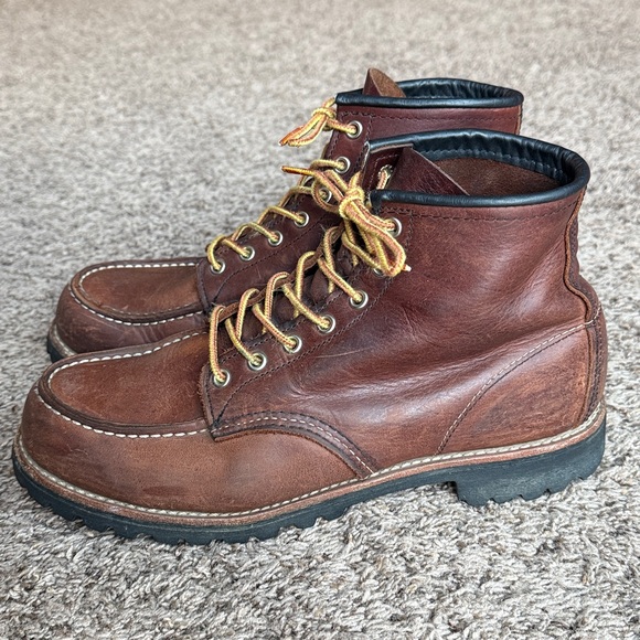 Red Wing Shoes Men's Sz. 10D six inch “roughneck” style Brown Leather Boots - Picture 2 of 8